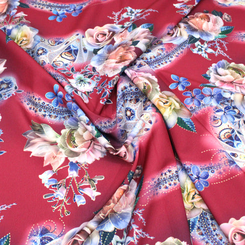 3 Metre, Dressmaking Matt Satin,- 55" Wide- Red