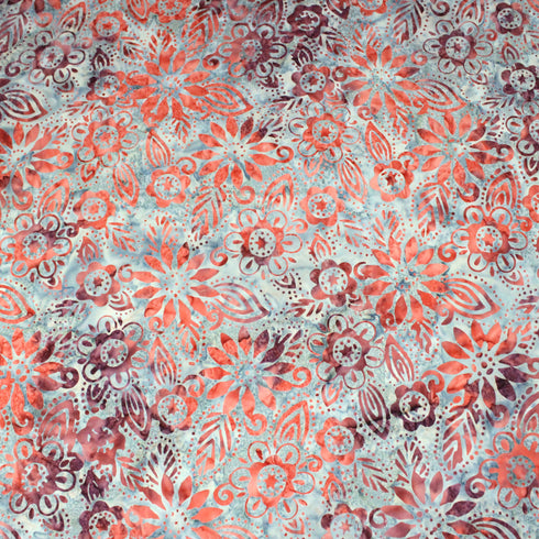 Premium Quality 100% Cotton Bali Batik - 45" Wide - Lava Floral