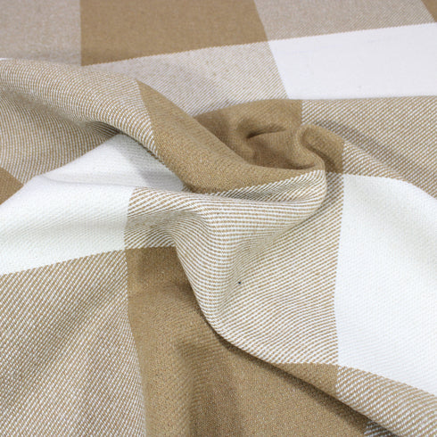 3 Metres Luxury Poly Wool Fabric - 55" Wide - Brown & White