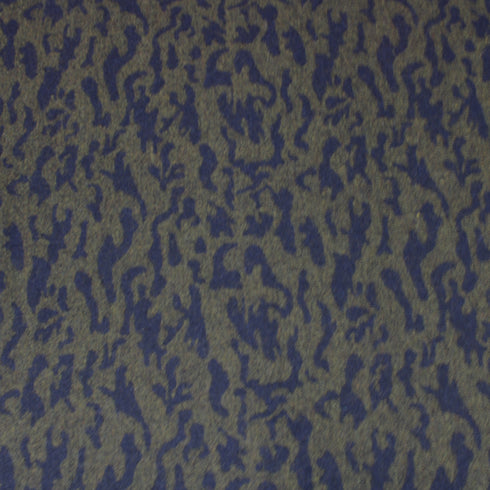 3 Metres Luxury Poly Wool Fabric - 55" Wide - Khaki & Navy