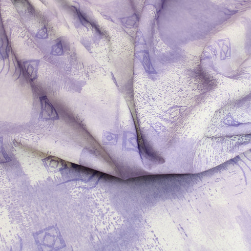 3 Metres, Printed Furnishing Cotton Feel, 'Lavender' - 55" Wide