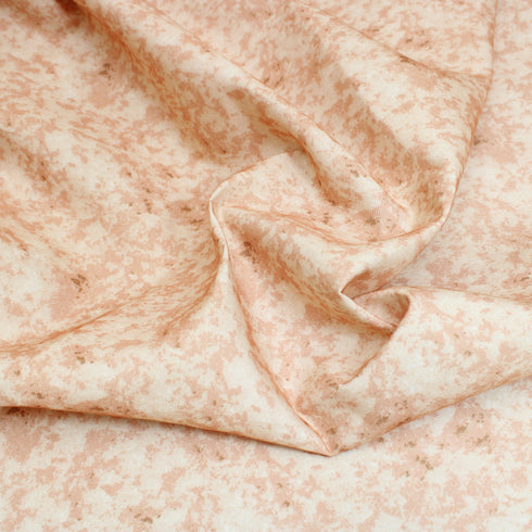 3 Metres, Printed Furnishing Cotton Feel, 'Cream & Brown Tie Dye' - 55" Wide