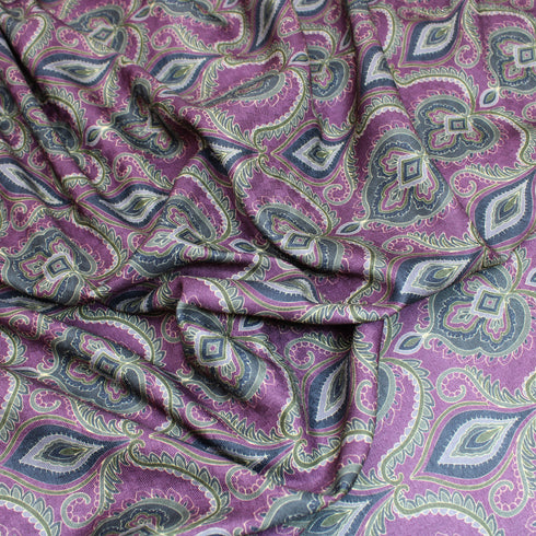 3 Metres Printed Cashmere Effect Fabric, 'Mauve Dreams'- 45" Wide