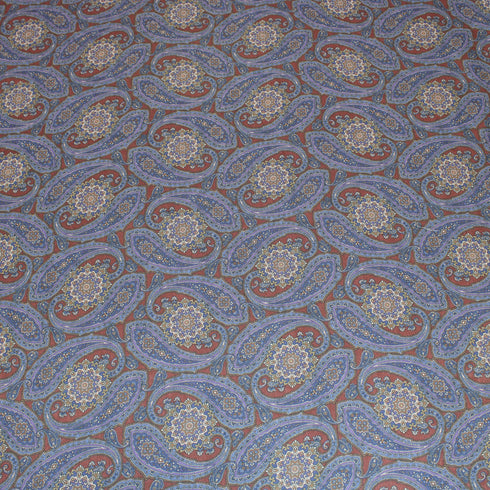 3 Metres Printed Cashmere Effect Fabric, 'Henna Paisley'- 45" Wide