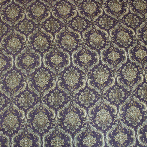 3 Metres Printed Cashmere Effect Fabric, 'Wine & Gold'- 45" Wide