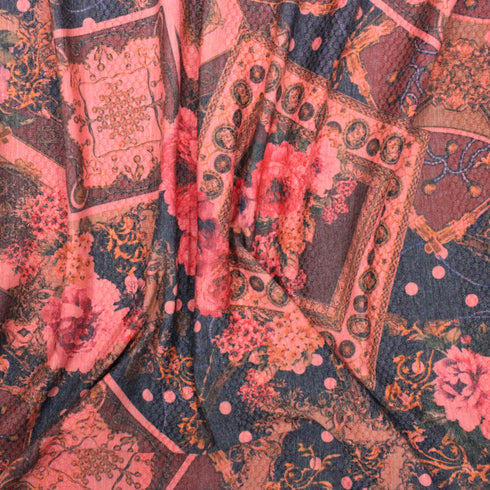 3 Metres Soft Cotton Fell Jersey 55" Wide - Olden Flower