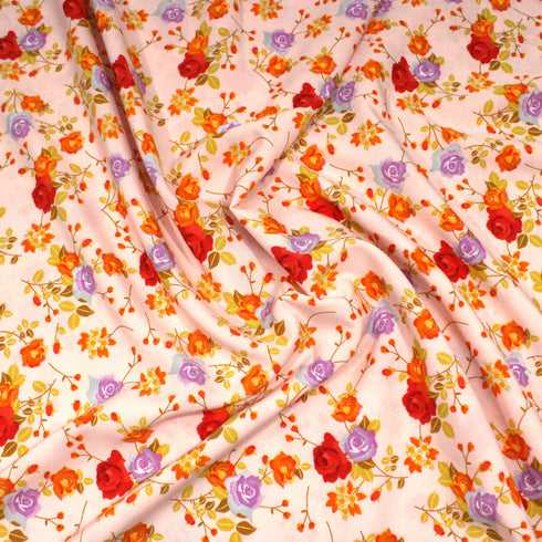 3 Metres, Luxury Printed Viscose, - 55" Wide - Floral