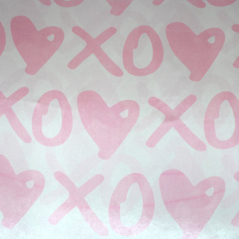 3 Metres Premium Printed Satin - Pink XOX- (60")