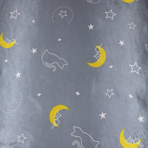 3 Metres Premium Printed Satin - Baby Blue Stars - (60")