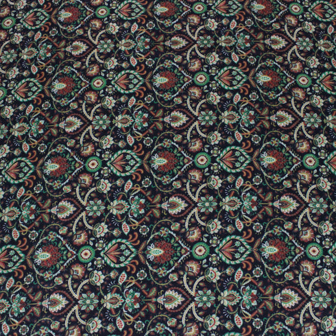 3 Metres Printed Cashmere Effect Crepe, 'Black'- 45" Wide