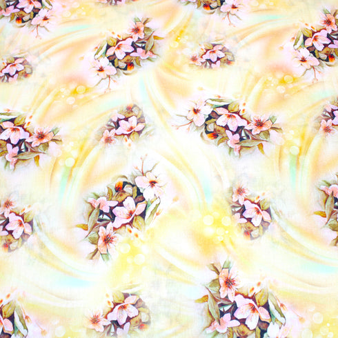 3 Metres Printed Cotton Lawn, 'Yellow Floral' - 58" Wide