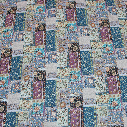 3 Metres Printed Cotton Lawn, 'Blue Tiles' - 58" Wide