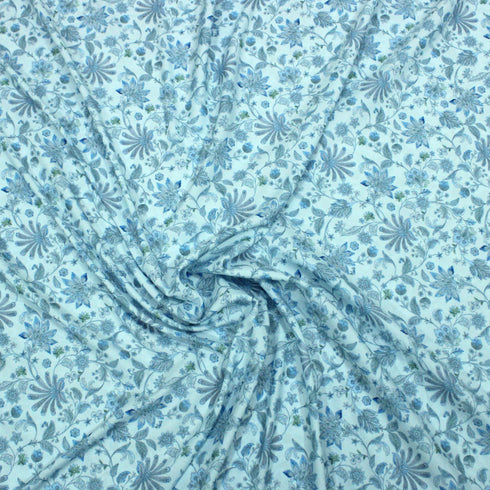 3 Metres, Soft Digital Crystal Crepe, -45" Wide- Blue