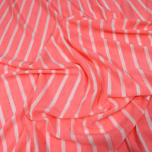 3 Metres Soft Printed Viscose Jersey 55" Wide - Pink & White