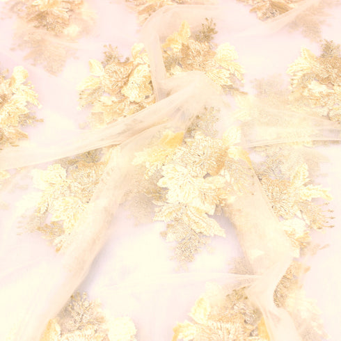 3 Metre Luxury Embroidered Lace - 55" Wide - Ivory