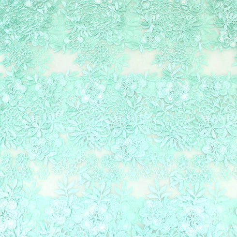3 Metre Luxury Embroidered Lace - 55" Wide - Mint