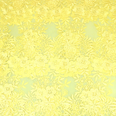 3 Metre Luxury Embroidered Lace - 55" Wide -Yellow