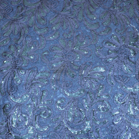 3 Metre Luxury Embroidered Lace - 55" Wide - Navy Blue
