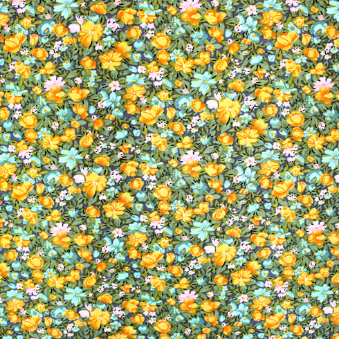 3 Metres, Premium Cotton Lawn - 60" Wide - Yellow Garden