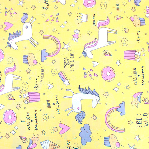 Sold Per Metre, Printed Cotton Poplin, 'Unicorn' - 45" Wide
