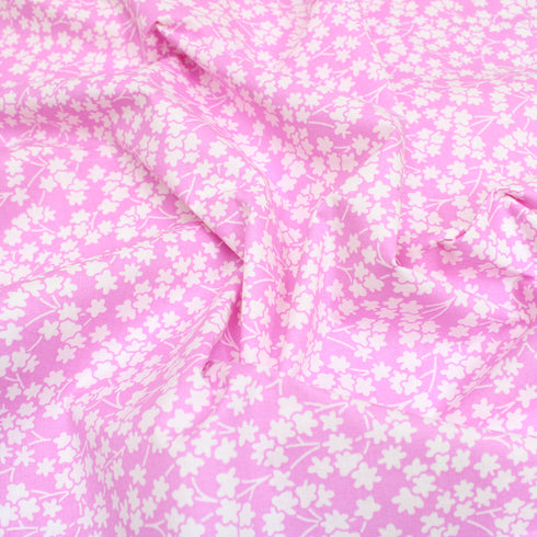 Sold Per Metre, Printed Cotton Poplin, 'Floral Silhouette' - 45" Wide