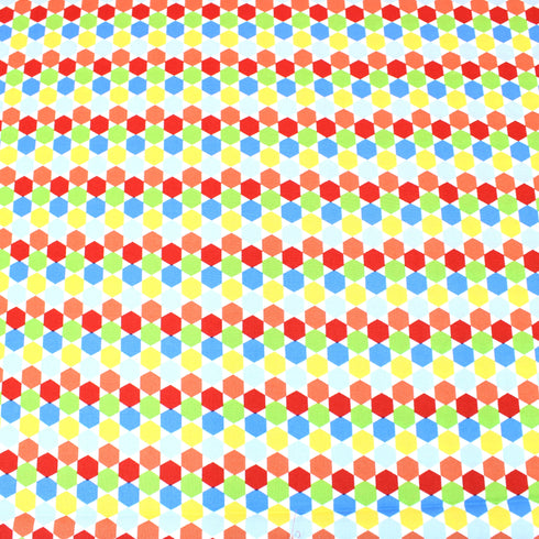 Sold Per Metre Digital Print 100% Cotton- 44" Wide- Hexagon