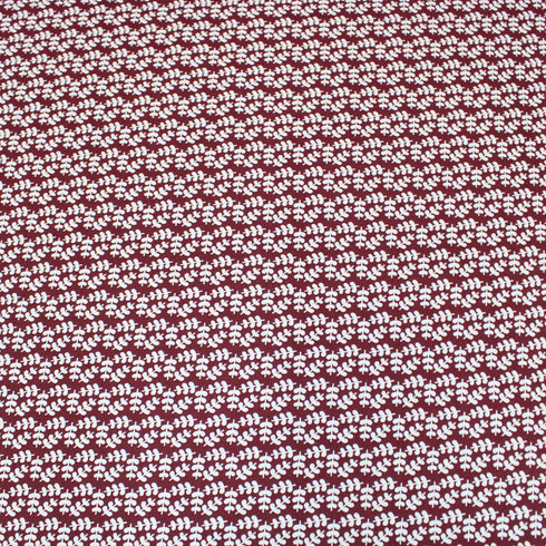 Sold Per Metre Digital Print 100% Cotton - 44" Wide - White Floral Print on Wine