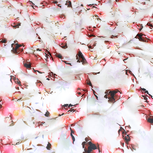 3 Metres Luxury Dress Making Satin - 45" Wide - Ivory Rose