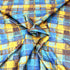 3 Metres Soft Textured Abstract Printed Jersey 55" Wide - Mustard and Blue