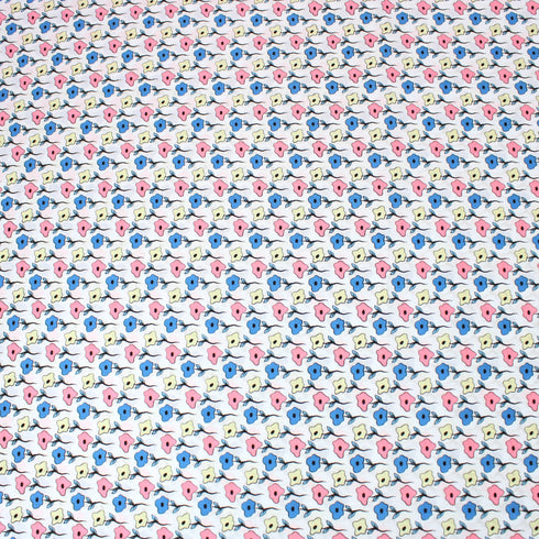 Per Metre Premium Cotton Lawn - 55" Wide - White And Pink Ditsy