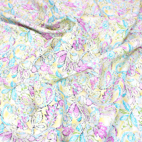 Per Metre Premium Cotton Lawn - 55" Wide - White And Pink