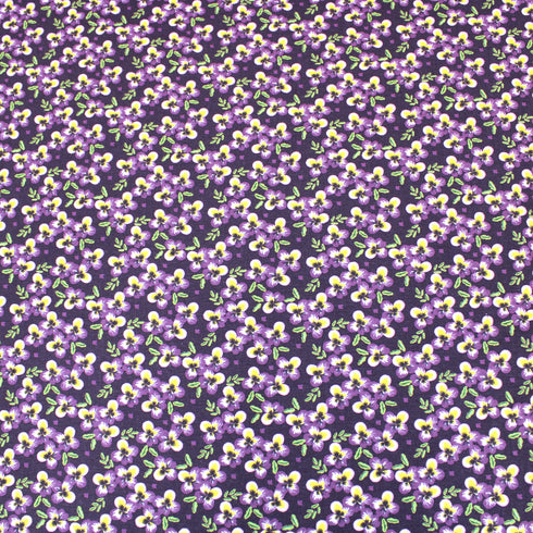 Sold Per Metre Digital Print 100% Cotton - 44" Wide - Purple, Yellow and Lilac