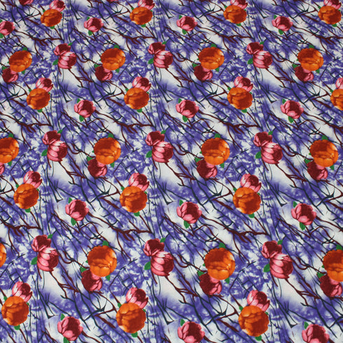 Per Metre Premium Cotton Lawn - 55" Wide - Purple Flowers
