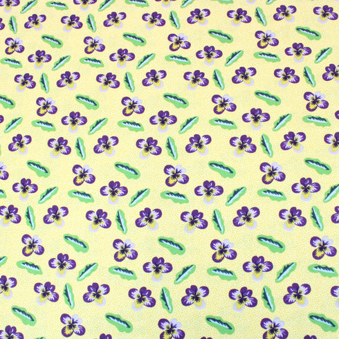 Sold Per Metre Digital Floral Print 100% Cotton - 44" Wide - Yellow