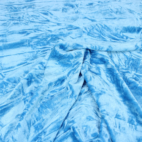 3 Metres, Premium Crushed velvet , 'Blue' - 60" Wide