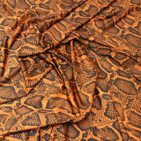 3 Metres Luxury Durable Lycra Effect Leopard Printed Jersey 55" Wide - Orange
