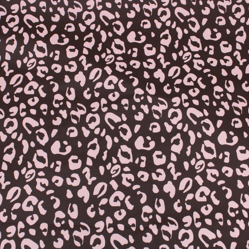 3 Metres Cheetah Print PVC - 55" Wide - Chocolate Brown and Baby Pink