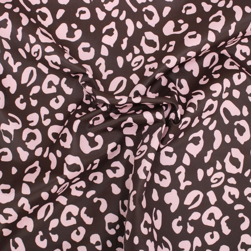 3 Metres Cheetah Print PVC - 55" Wide - Chocolate Brown and Baby Pink