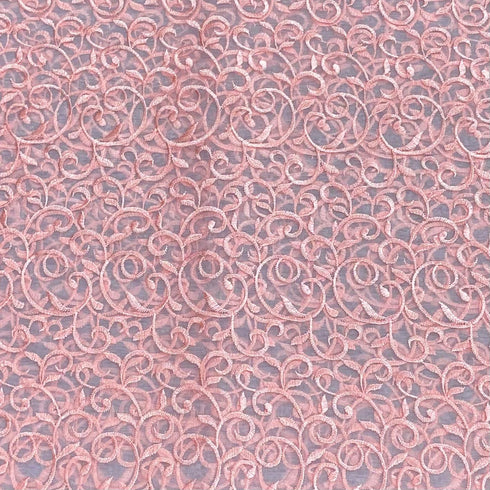3 Metres Luxurious Embroidery Organza - 55 " Wide (Peach)