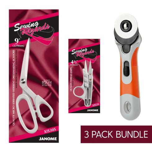 3 Piece Scissors & Rotary Cutter Value Bundle