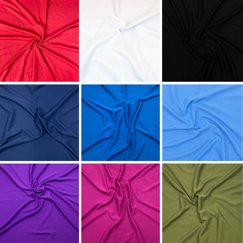 55" Wide Plain Viscose Fabric – Ideal for Dressmaking – 23 Options Available