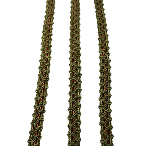 Per Metre Luxury Trimming - Khaki & Bronze