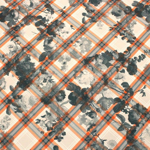 3 Metres Floral Ponte Roma Jersey - 55" Wide - Forrest