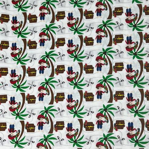 3 Metres, Printed Cotton Poplin, - 45" Wide - Pirate