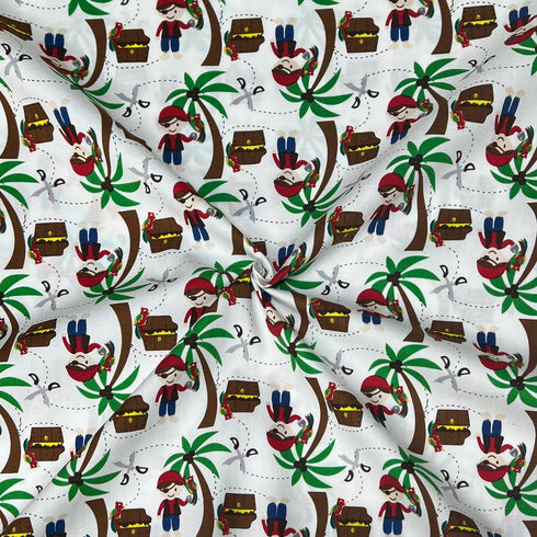 3 Metres, Printed Cotton Poplin, - 45" Wide - Pirate