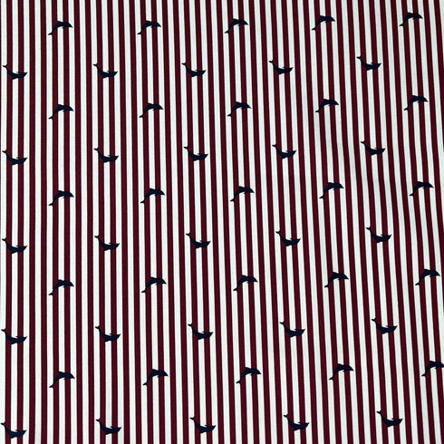 3 Metres Super Soft Cotton Poplin - 45" Wide - Maroon Lines