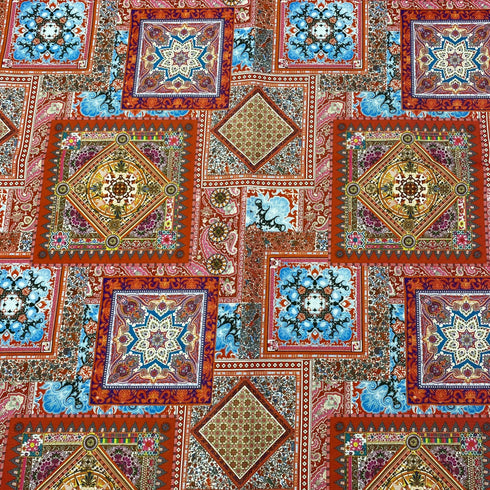 3 Metres Woven Linen Look Crepe- 55" Wide (Red)