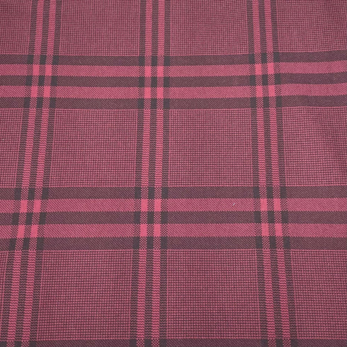 3 Metres Luxury Soft Printed Ponte Scuba - 55" Wide (Maroon & Black)