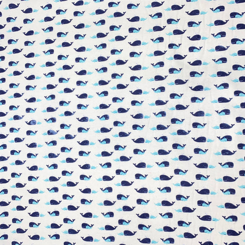 High Quality Brushed Cotton - 55" Wide (Whales)