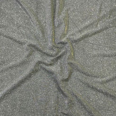 3 Metres, Premium Sparkle Glitter Stretch Moonlight 55’ Wide (Goldish Silver)